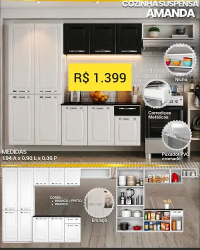 Armário de cozinha em aço 