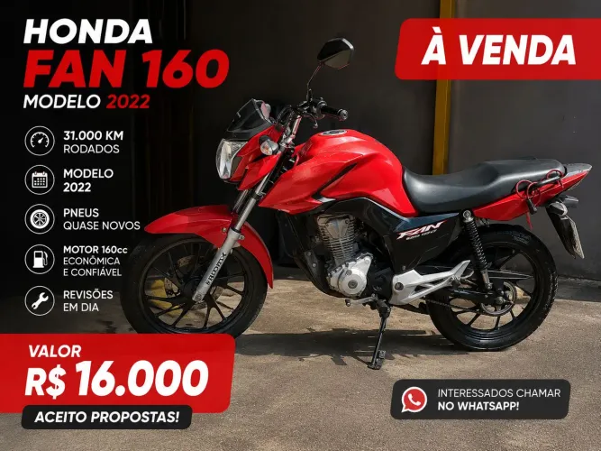 Motocicleta Honda CG Fan 160 à venda