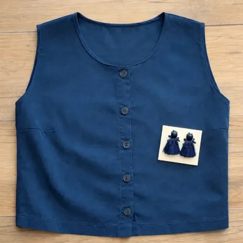 Blusa Cropped Mirian Diniz + Brinco