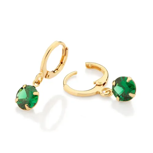 Brinco argola banhado a ouro 18k com zircônias