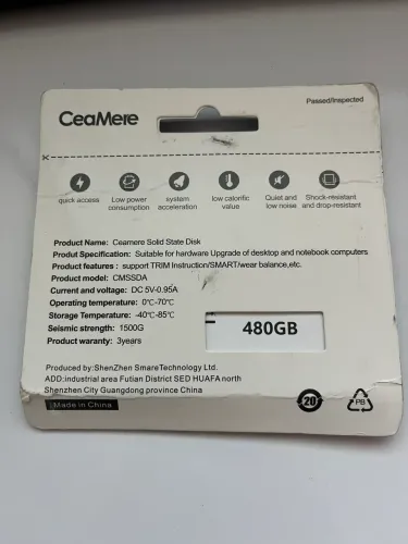 SSD 480 GB NOVO