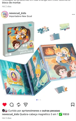 Quebra-cabeça magnético 3 em 1