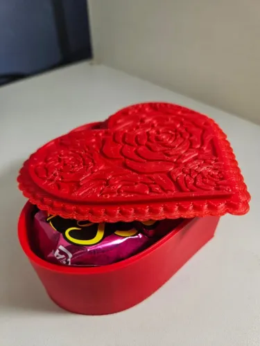 Porta-Joias Coração Rosas 3D - Caixa de Presente Personalizada - Organizador Romântico / P