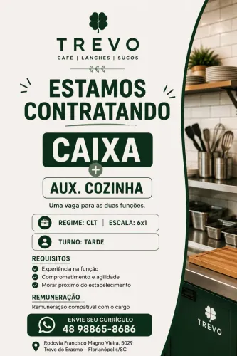 VAGA CAIXA + AUX COZINHA