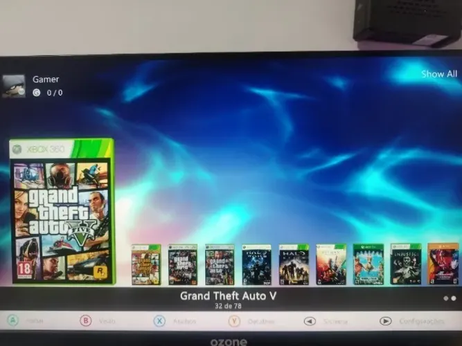 Xbox 360 Slim Desbloqueado 70 jogos e emuladores