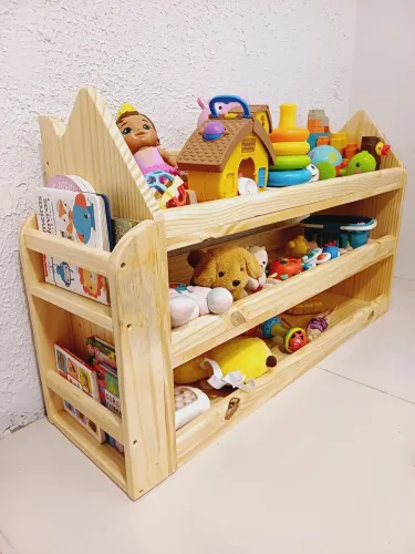 Estante infantil com livreiro lateral