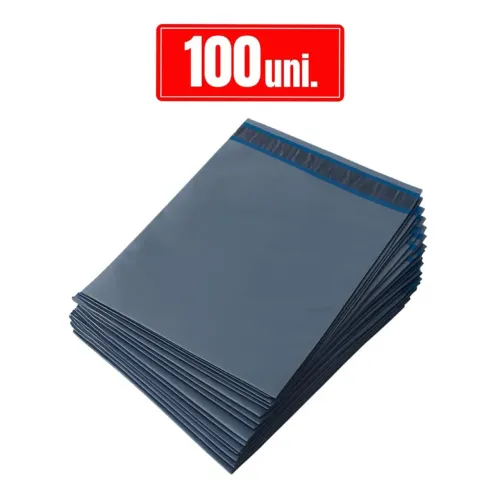 100 envelopes plástico de segurança aba adesiva 26x36cm