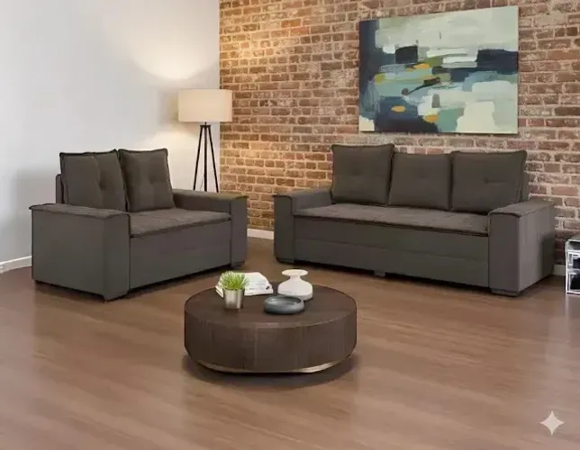 Conjunto sofa Premium 2/3 lugares veludo