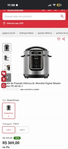 Panela de pressão elétrica 