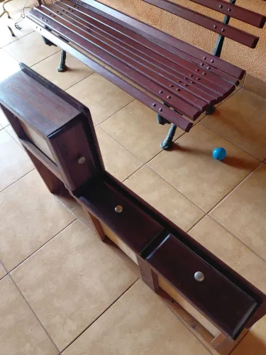 Penteadeira de parede em L de madeira