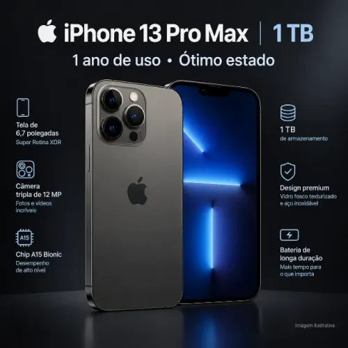 iPhone 13 Pro Max 1TB ? Ótimo Estado ? 1 Ano de Uso