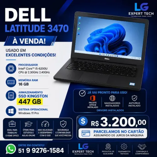NOTEBOOK DELL LATITUDE 16GB SSD 480 KING