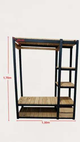 Guarda-Roupa Aberto Closet Madeira
