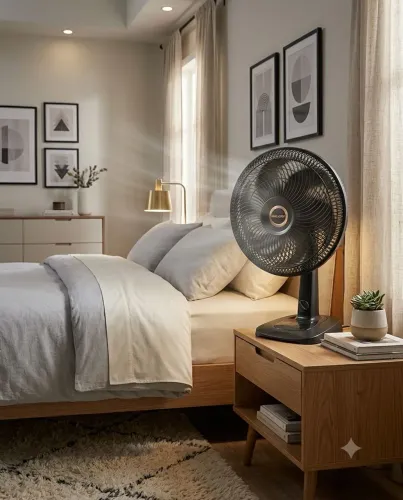 Ventilador de mesa - silencioso e muito vento - entrega rápida