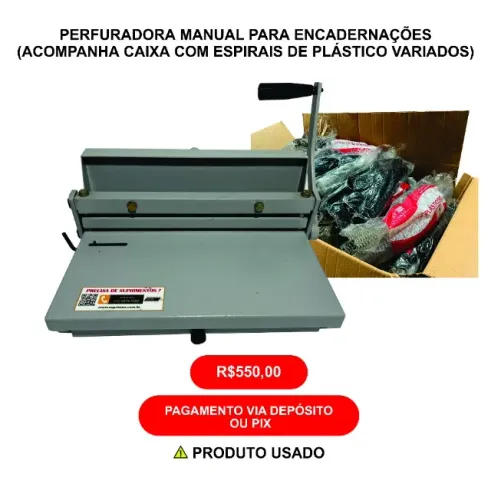 Perfuradora manual para encadernações + Espiral plástico