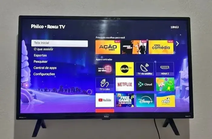 Tv philco roku em perfeito estado 2 meses de uso