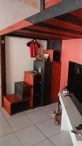 Cama Loft Mezanino Com Escada Modelo Armário , Madeira Pura . 