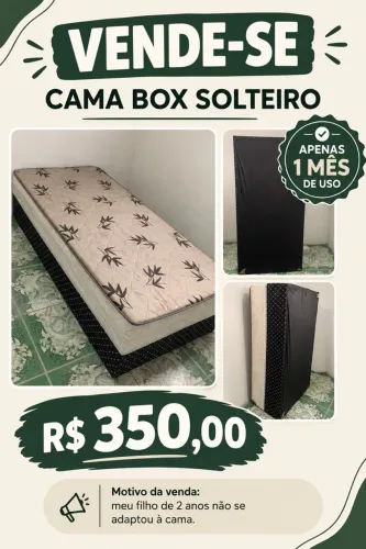 Cama box solteiro nova