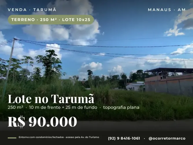 VENDO TERRENO - TARUMÃ - 250 m²