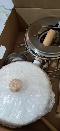 Conjunto de fondue com 12 peças e panela cerâmica