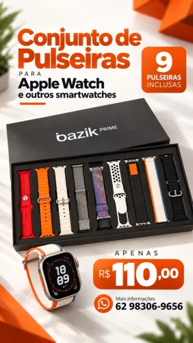 Kit com 9 Pulseiras para Apple Watch