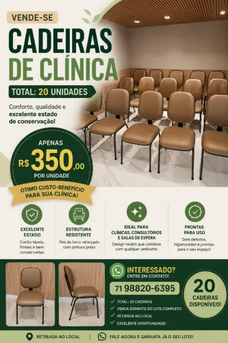Cadeiras para Clínica/Consultório - Excelente Estado