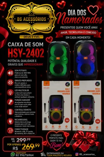 CAIXA DE SOM + MICROFONE E CONTROLE 