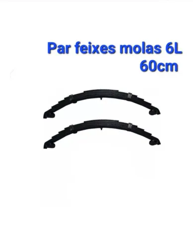 Par feixes molas 6 lâminas 60cm carretinha reboque 