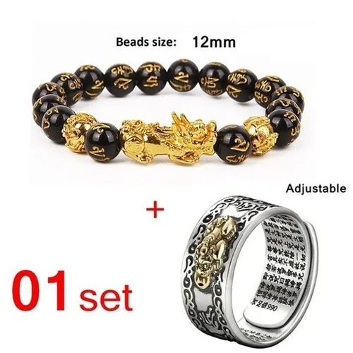 Prosperidade Pulseira e Anel Fengshui Pixiu Original