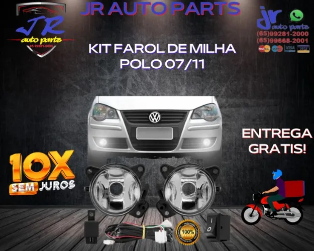 Kit Farol de Milha Polo Hatch Sedan 07 08 09 10 11
