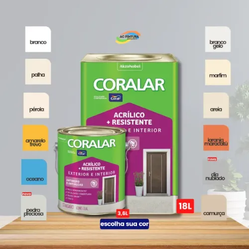 Tinta Coral Externo / Interno Coralar + Resistente Lata e Galão