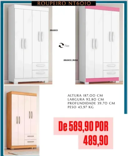 PROMOÇÃO ROUPEIRO LÓTUS 529,90 SÓ MANDA O ENDEREÇO