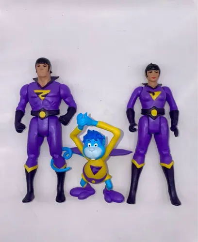 Bonecos Super Powers Super Gêmeos e Gleek