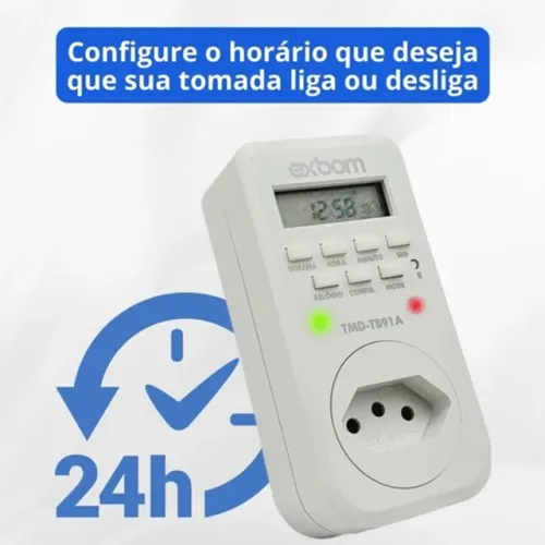 Timer Temporizador Digital Programável Tomada 127v/220v 10A Utilizado