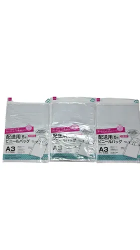 Kit com 3 pacotes de sacolas para viagem 44cm x 33cm Daiso