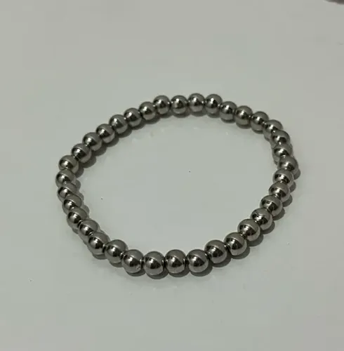 Pulseira de Bolinhas Prateadas