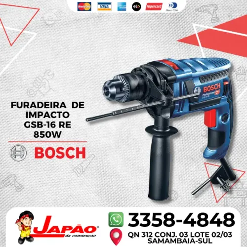 Furadeira de Impacto Profissional GSB 16 RE 850W Bosch 2 Anos de Garantia