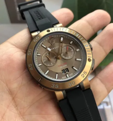 Relógio masculino Versace VECN00319 Time bronze preto
