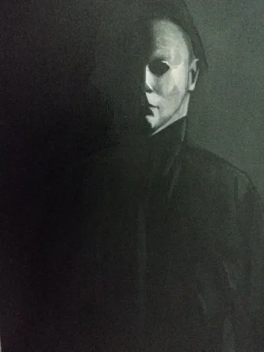 Pintura Michael Myers 27x35 cm acrílico sobre tela 