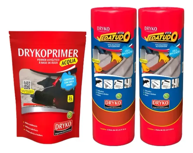 Kit Manta Fita asfaltica multiuso 30 cm x 10MT + Prime 1 Litro
