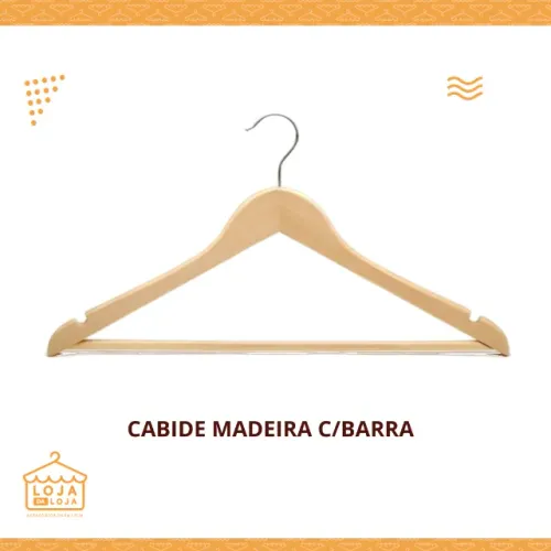 Cabide Madeira Tradicional R$7,90 un