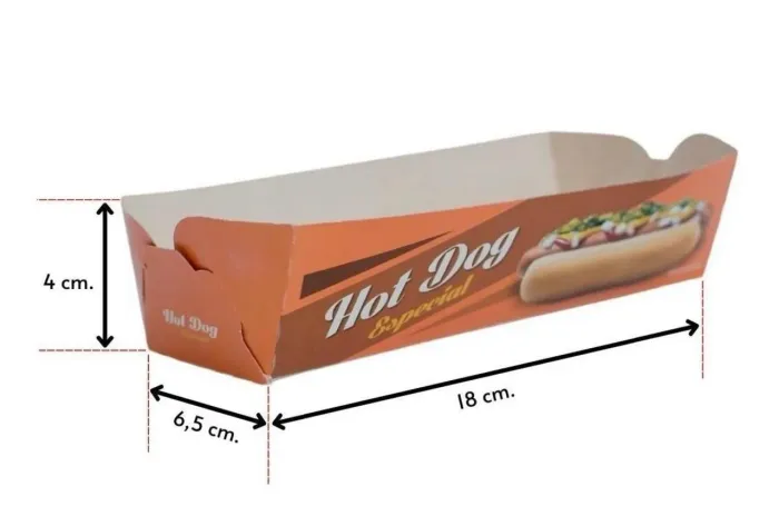 Embalagem para Hot Dog - Prática e Ideal! Lanches Cachorro Quente 100 unidades 