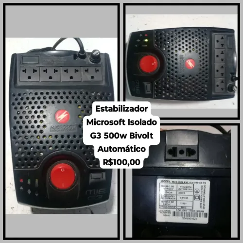 Estabilizador Isolado Microsoft G3 500W Bivolt Automático
