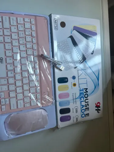 Kit Teclado e Mouse Sem Fio para tablet