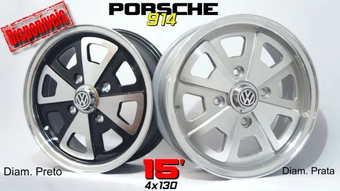 Rodas Porsche 914 - 15  Diamantada com Preto ou Prata 4x130 novas