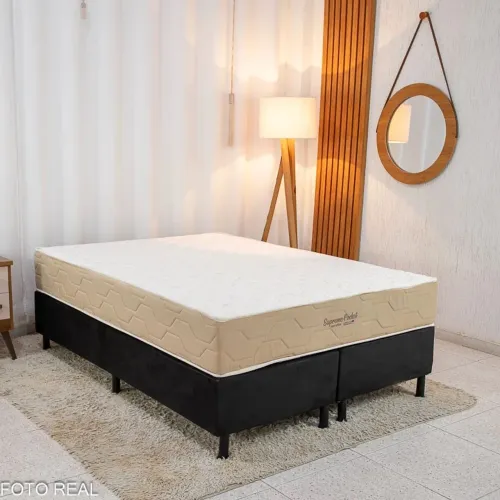 Box Casal Bipartida + colchão casal molas ensacadas!! L88m