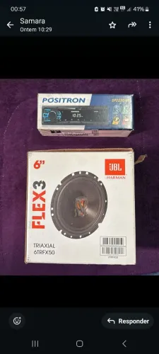  Radio MP3 player Positron Bluetooth com  par de autos falantes de 6"" jbl 80wts