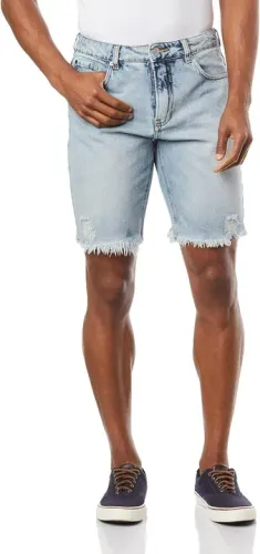 Bermuda Jeans Calvin Klein Jeans Destroyed Azul Claro Masculino (40)