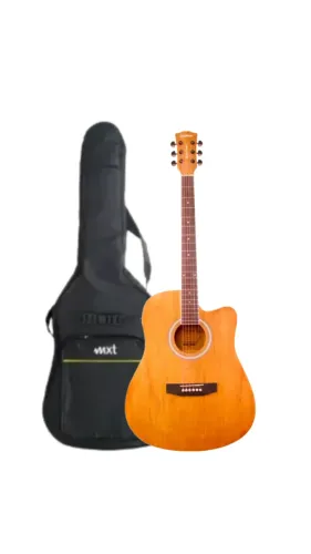 Kit Violão Waldman DCE-41 NB Folk Cutaway Natural Eletroacústico C/Capa MXT