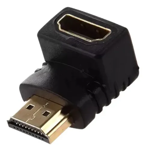 Kit 2 Adaptador Cabo Hdmi Curva L 90 Graus Tv Painel Parede